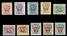 Lithuanian postage stamps with overprints of Central Lithuania (Środkowa Litwa), 1920