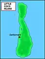 Map of Little Coco Island, it is the southernmost island of Myanmar