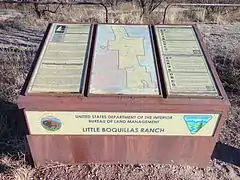 A historical marker for the Little Boquillas Ranch at the Fairbank Historic Townsite