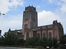 Huge sandstone, neo-Gothic church