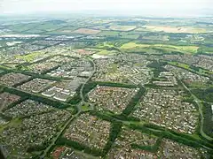 The town of Livingston seen from the air