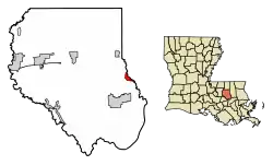 Location of Springfield in Livingston Parish, Louisiana.