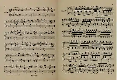 Pages 2–3 of the musical composition Llywyn Onn (The Ash Grove) by John Thomas