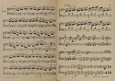 Pages 4–5 of the musical composition Llywyn Onn (The Ash Grove) by John Thomas