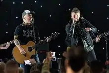 Chris Lucas (left) and Preston Brust performing in January 2020