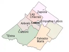 Borders of Partido de Lobos