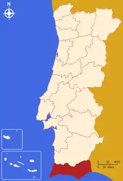 Map of the Greater Metropolitan Area of the Algarve