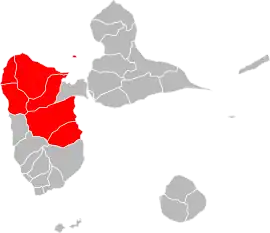 Location of Nord Basse-Terre within the department