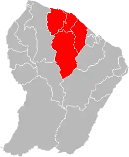 Location of the Communauté de communes des Savanes in French Guiana