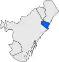 Location of the municipality of Sant Adrià de Besòs within the comarca of Barcelonès highlighted in blue.