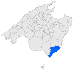 Location of Satanyí on Majorca
