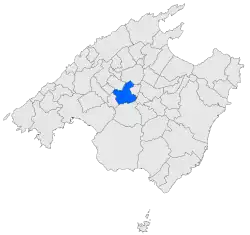 Map of Sencelles in Mallorca