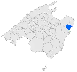 Map of Son Servera in Mallorca