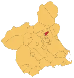 Location of Ulea in Region of Murcia.