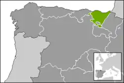 Location of the Basque Country community in Northern Spain.