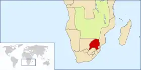 Location of Transvaal, circa 1890