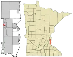 Location of the city of Birchwood Villagewithin Washington County, Minnesota