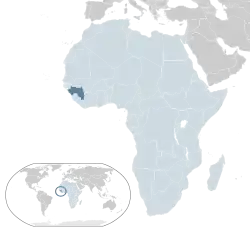 Location of Guinea (dark blue)– in Africa (light blue & dark grey)– in the African Union (light blue)
