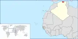 Location of Kabylia in central Algeria (northwestern Africa)