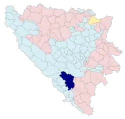 Map of Bosnia and Herzegovina (Mostar)