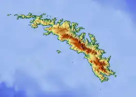 Map showing the location of Morris Glacier