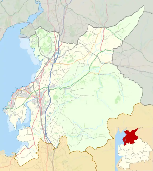 Thurnham is located in the City of Lancaster district