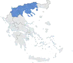 A map showing the location of Macedonia
