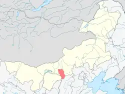 Location of Hohhot City jurisdiction in Inner Mongolia