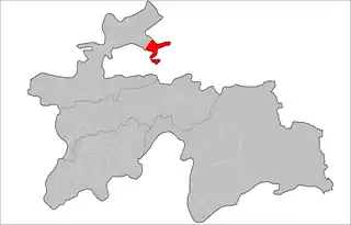 Location of Isfara District in Tajikistan