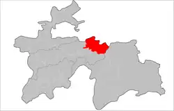 Location of Lakhsh District in Tajikistan