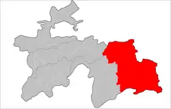 Location of Murghob District in Tajikistan