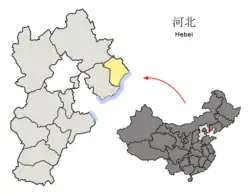 Location of Qinhuangdao City jurisdiction in Hebei