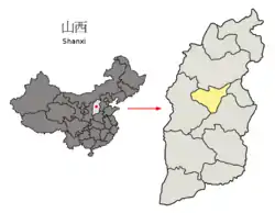 Location of Taiyuan City jurisdiction in Shanxi