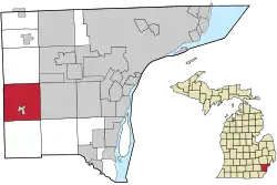 Location within Wayne County