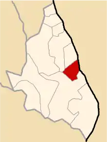 Location of Santiago de Paucaray in the Sucre province