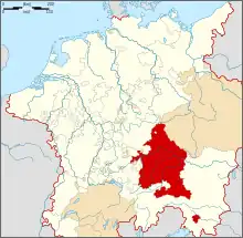 Map indicating the Bavarian Circle of the Holy Roman Empire
