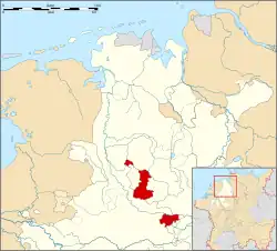 County of Tecklenburg with Rheda about 1560