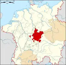 Map indicating the Franconian Circle of the Holy Roman Empire