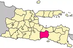 Location within East Java