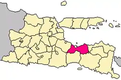 Location within East Java