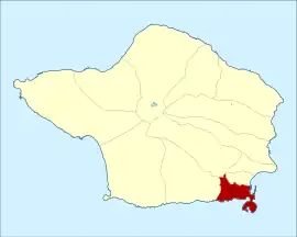 Location of the civil parish of Angústias within the municipality of Horta