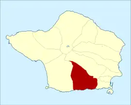 Location of the civil parish of Feteira within the municipality of Horta