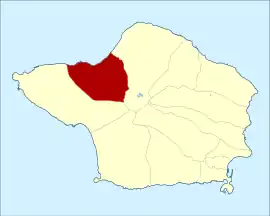 Location of the civil parish of Praia do Norte within the municipality of Horta