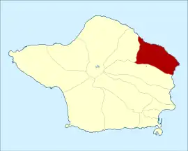 Location of the civil parish of Ribeirinha within the municipality of Horta