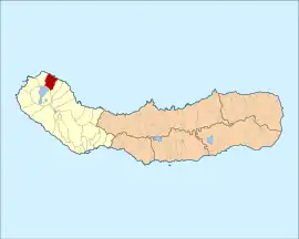Location of the civil parish of Ajuda da Bretanha, within the municipality of Ponta Delgada