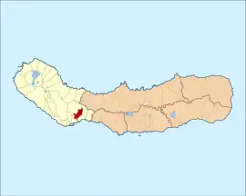 Location of the civil parish of Fajã de Baixo in the municipality of Ponta Delgada