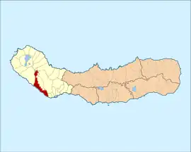 The location of the civil parish of Relva in the municipality of Ponta Delgada