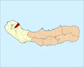 The location of the civil parish of Santa Bárbara in the municipality of Ponta Delgada