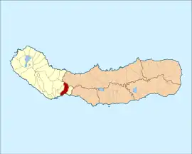 Location of the civil parish of São Roque in the municipality of Ponta Delgada