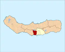 Location of the civil parish of Água de Alto in the municipality of Vila Franca do Campo